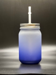 14oz. Sublimation Glass Mason Jar No Handle (Dark Blue)